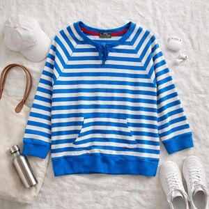 Ralph Lauren Lauren Active Blue White Stripe Pullover Sweatshirt